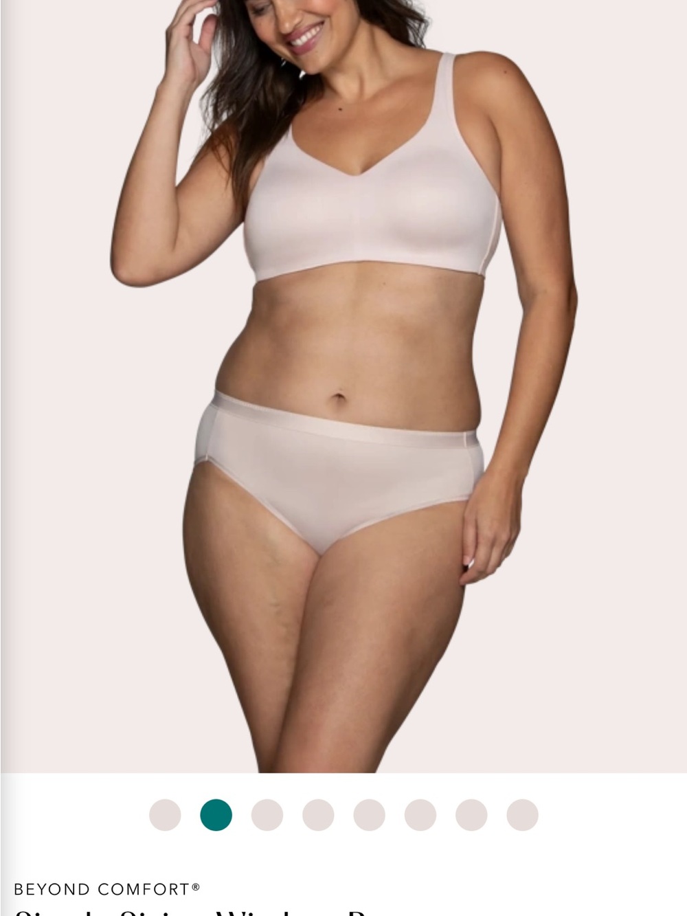 Vanity Fair Beyond Comfort Simple Sizing Wireless Bra in Sheer Quartz